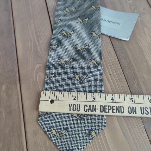 Emporio Armani Rickshaw Silk Blend Tie Made in Italy - Picture 4 of 7